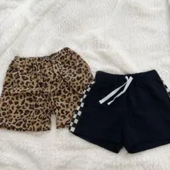 レオパード柄とチェック柄ボトムス