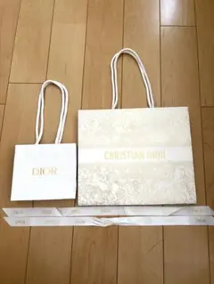 Dior ショップ袋 大小セット リボン付き