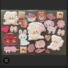 ピンクのアニマルシール　おすそ分けシール