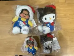 ハローキティ×モンチッチコラボ　キーチェーン×２、ぬいぐるみ×２