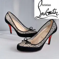 クリスチャンルブタン　ラメ入り　リボン　パンプス　ハイヒール　美品　36