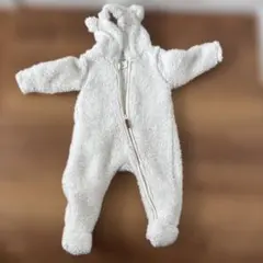 H&M フリースアウター 2-4M ホワイト