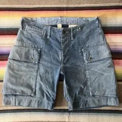 RRL デニムカーゴショートパンツ 月桂樹ボタン ミリタリー フェードのサムネイル