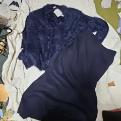 グローバルワークシャギーカーディガン＊スカートセット