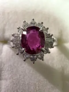 プラチナ900リング ルビー R0.75ct D0.29