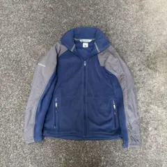 Columbia フリース ツートンカラー 古着 ブルー グレー S