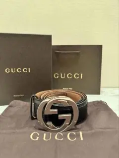 GUCCI ベルト レザー 201764 bb90z 2140 ブラック G G - メルカリ