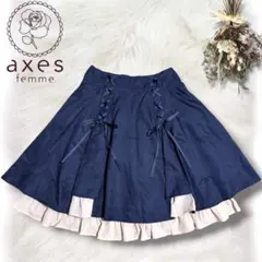 美品 axes femme 編み上げダブルリボンフリル スカート　ガーリー　姫系のサムネイル