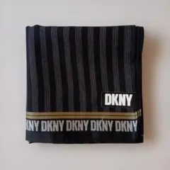 【未使用・シール付き】DKNY ハンカチ ストライプ柄　シワ有　ほつれ有　値下げ