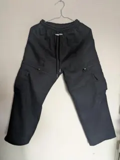 黒 ワークパンツ ジッパーポケット付き