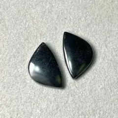 ヘマタイト　カボション　貼り付けパーツ　2個セット