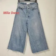 Mila Owen ミラオーウェン　デニム　アンクル　切りっぱなし　ライトブルー