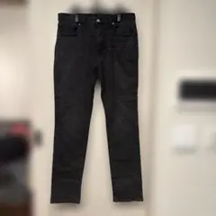 GU ストレッチ スリム ジーンズ 32 ブラック