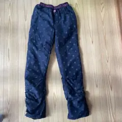 長ズボン　150 160 厚手　冬　ボア　フランネル　　黒 水玉 スノボ　スキー