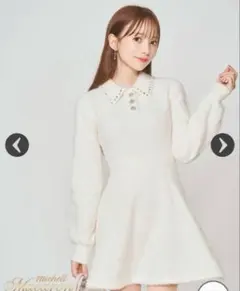 ミシェルマカロン ニット フレアワンピース