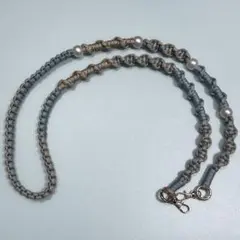 パラコード　スマホショルダーストラップ【スカイミント×きなこ】（120cm）