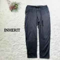 【インヘリット】ワークパンツ　カジュアル　伸縮性　ブラック　 L 訳あり