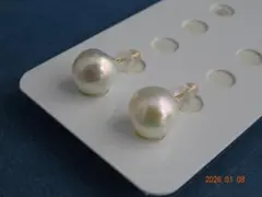 特価品！！！あこや真珠9.1㎜　14KGFピアス