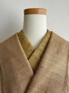 ラスト一点！半衿 13 からし色 黒小花模様 正絹