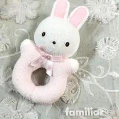 familiar【未使用品】うさぎ型ラトル ピンク