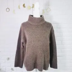 【グローバルワーク】アルパカ ニット タートルネック セーター【L】ゆったり秋冬
