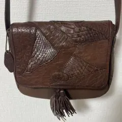 IBIZA イビサ パッチワーク ハンドバッグ レザー×パイソン - メルカリ