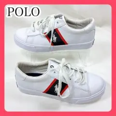 POLO ラルフローレン キャンバス スニーカー ポニー刺繍 ホワイト 白 24