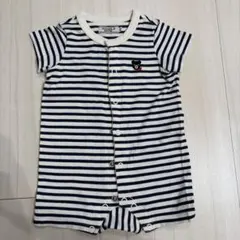 DOUBLE B ストライプロンパース 半袖　70センチ
