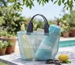 新品　DEAN & DELUCA メッシュトートバッグ ミントブルー　Sサイズのサムネイル