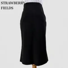 STRAWBERRY-FIELDS ミモレ丈Aラインスカート ブラック 裏地付きのサムネイル