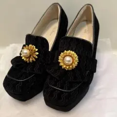 リリーブラウン 厚底パンプス 黒 ブラック