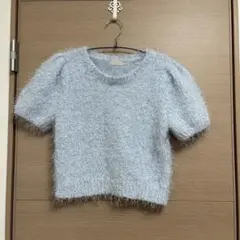 FREE'S MART ライトブルー 半袖ニット