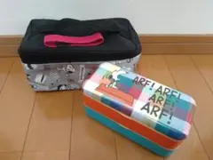 SNOOPY スヌーピー 2段式仕様お弁当箱＆保冷バッグ×青・オレンジ☆セット