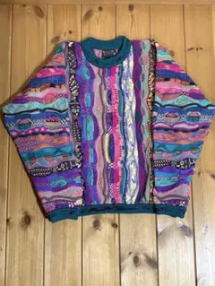 90s COOGI クージー 3Dニット　立体編み　総柄