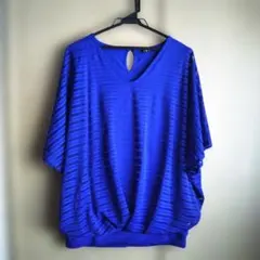 INGNI☆イング☆ボーダーVネック☆シアードルーマン☆ロイヤルブルー☆美品☆☆