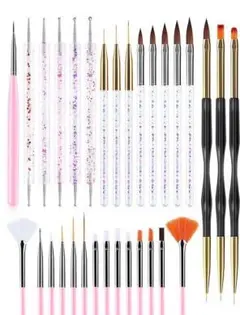 【ピンク】31本のネイルアートブラシセット