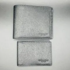 COACH コーチ 折り財布 札入れ カードケース セット ブラック レザー