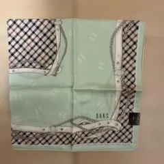 DAKS チェック柄 ハンカチ ミントグリーン