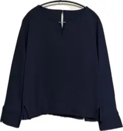 ネイビー Vネック 長袖シャツのサムネイル