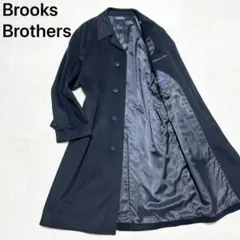 極美品 ブルックスブラザーズ カシミヤ100% ステンカラーコート 黒 071