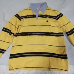 Brooks Brothers ポロシャツ M イエローと黒のストライプ