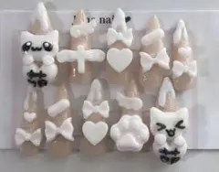 【現品】にャԽにャԽネイルチップ^._.^ 地雷 サブカル 量産型 ネイルチップ