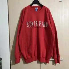チャンピオン ロゴ スウェット XXL 赤 STATE FARM ビッグサイズ