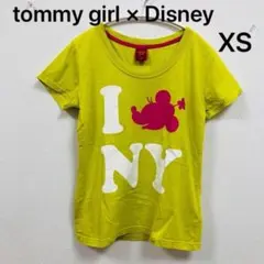 【XS】tommy girl × Disney 半袖Tシャツ ミニーマウス 夏服