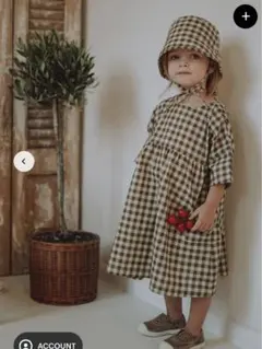 【美品】organic zoo ギンガムチェックワンピース2-3y