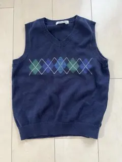 familiarアーガイル柄 ネイビー ニット120