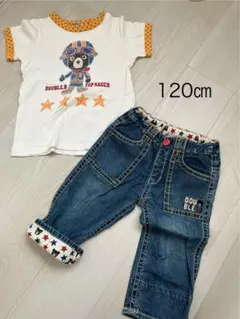 ミキハウス　ダブルビー　デニム　ハーフパンツ　 Tシャツ　120 まとめ売り