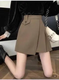 SHEIN スカート ソリッド 重ね合わせ フロント