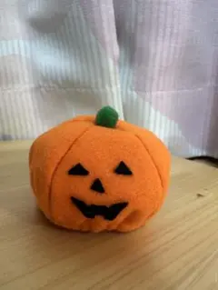 ハロウィン　ハンドメイド　かぼちゃ帽子　ぬい活　ペット　被り物　頭囲14cm