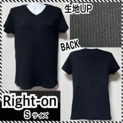 【Right-on/S】シンプル☆Vネックリブカットソー